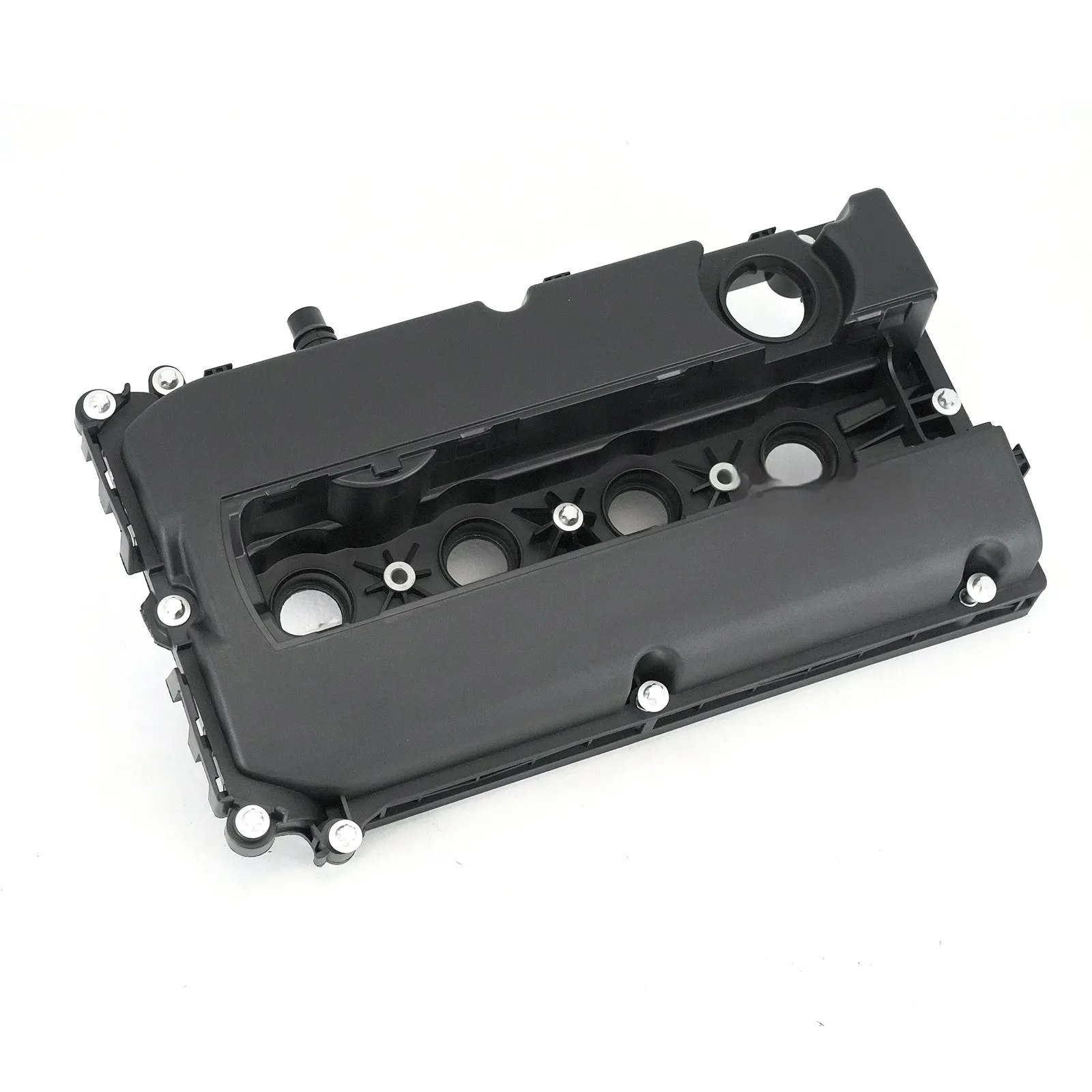 Black PCV engine valve cover for 1.6L Chevrolet Cruze, 42cm length, with mounting holes visible