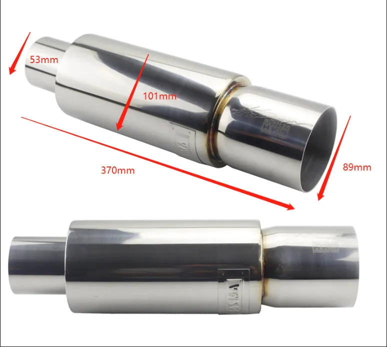 Stainless steel car exhaust pipe modification straight row sound wave 500mm silver finish