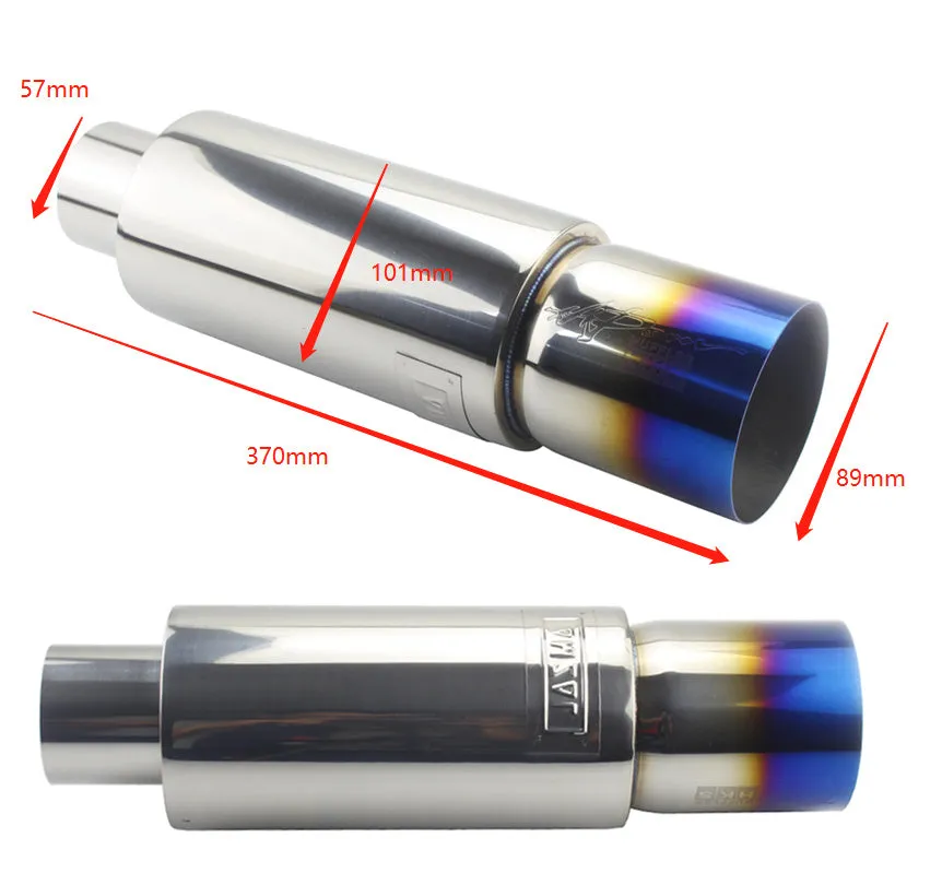 Stainless steel car exhaust pipe modification straight row sound wave 500mm silver finish