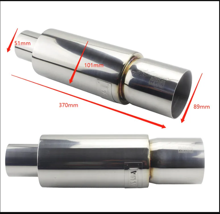 Stainless steel car exhaust pipe modification straight row sound wave 500mm silver finish