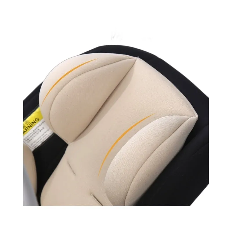 Child safety seat cushion with lumbar support and head protection pads in knitted fabric sponge, available in pink navy blue black green gray beige