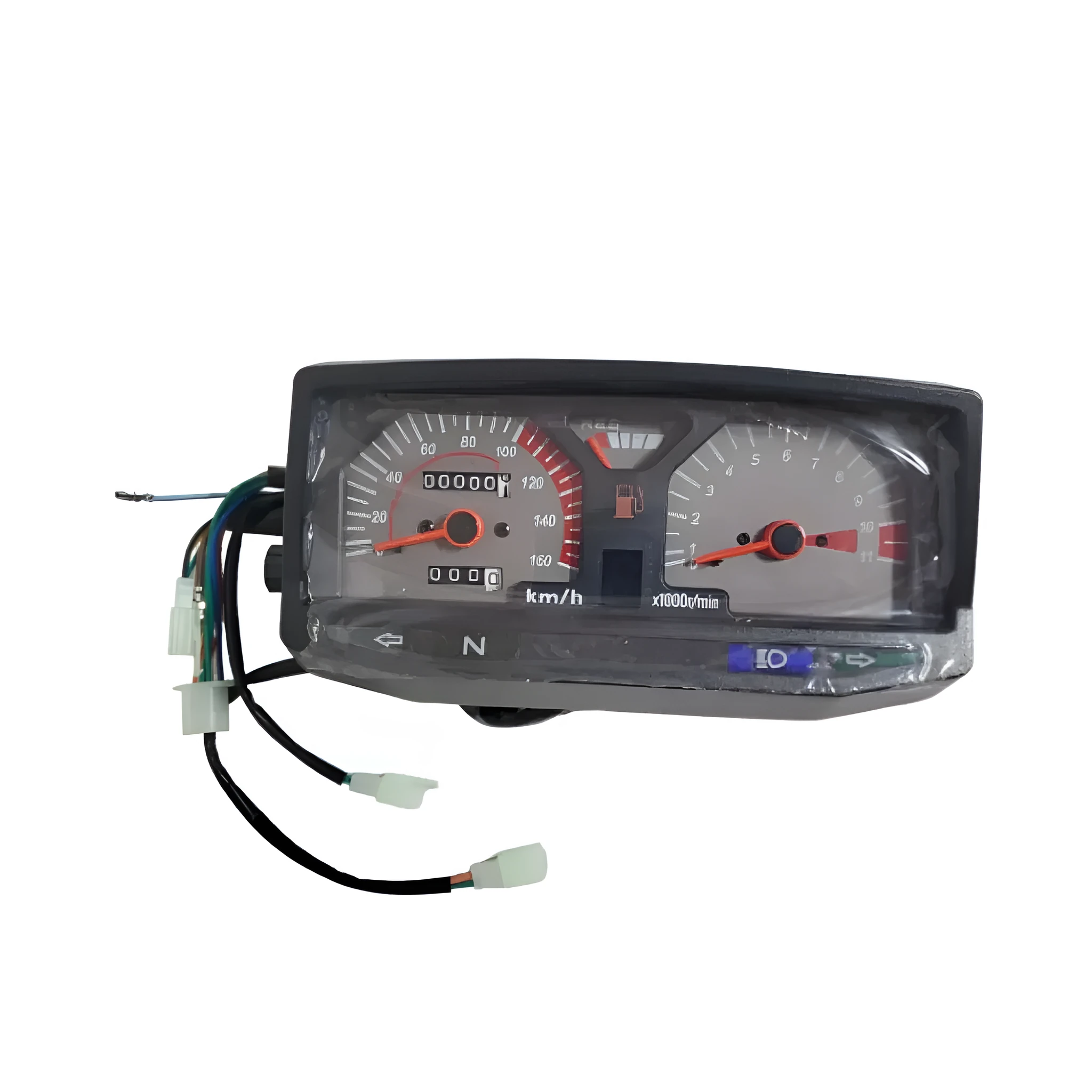 Black alloy motorcycle speedometer suitable for Cgl125 with clear dial face