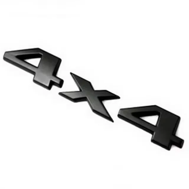 Metal 3D rear car badge sticker for 4x4 off-road vehicles in black finish, 9cm by 3.5cm