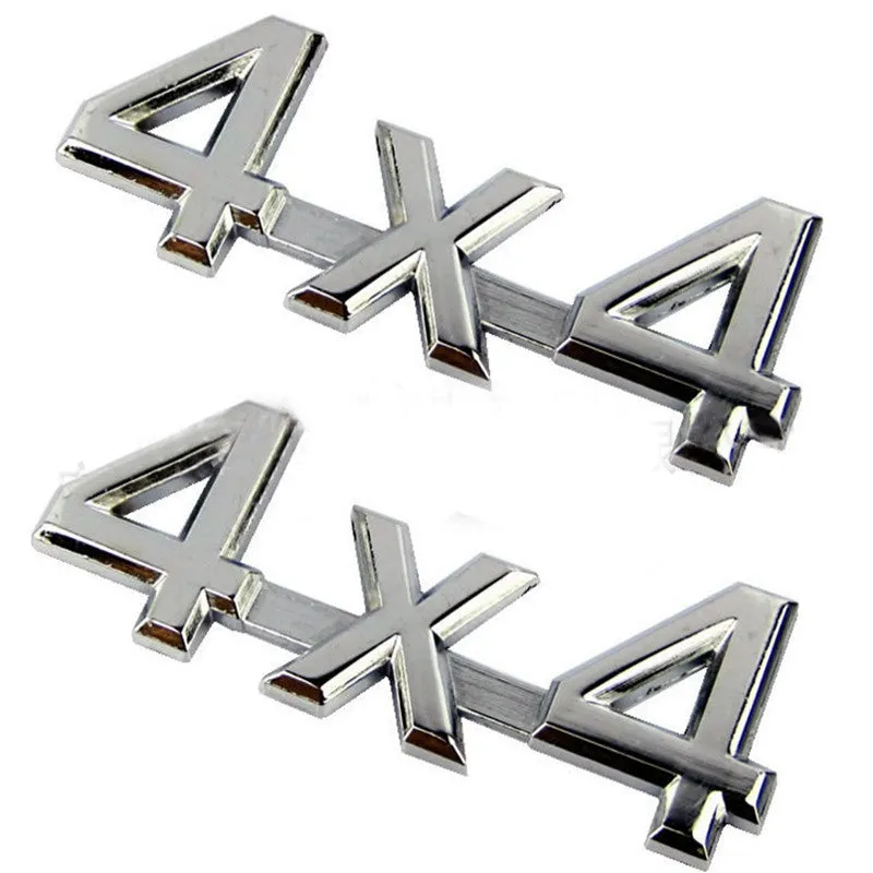 Metal 3D rear car badge sticker for 4x4 off-road vehicles in black finish, 9cm by 3.5cm