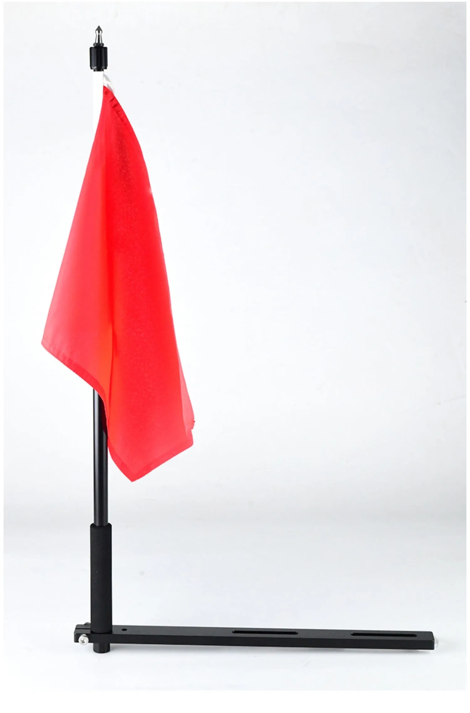 Aluminium alloy telescopic flagpole for motorcycle with Crow Thread Edition colour and warning light
