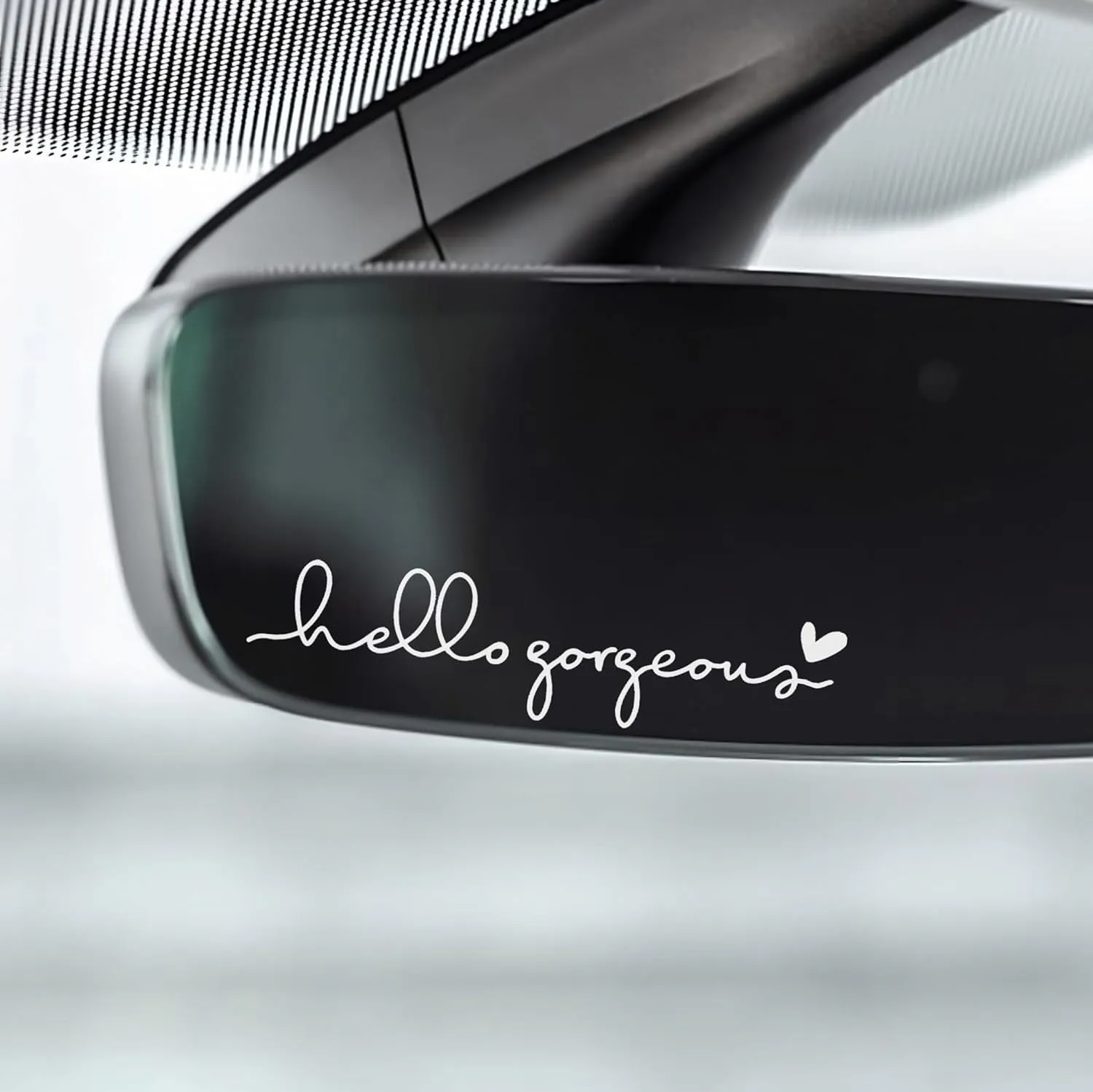 Car rearview mirror sticker 10cm x 3cm plastic decal in black colour option