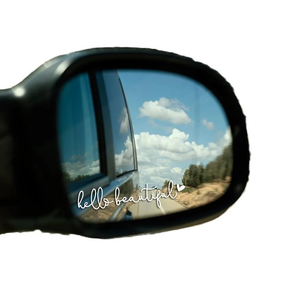Car rearview mirror sticker 10cm x 3cm plastic decal in black colour option