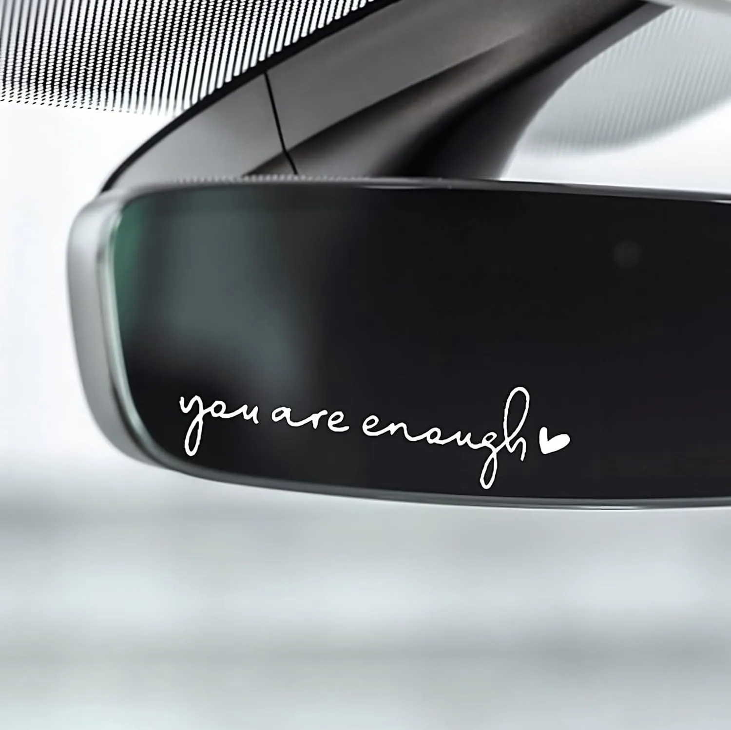 Car rearview mirror sticker 10cm x 3cm plastic decal in black colour option