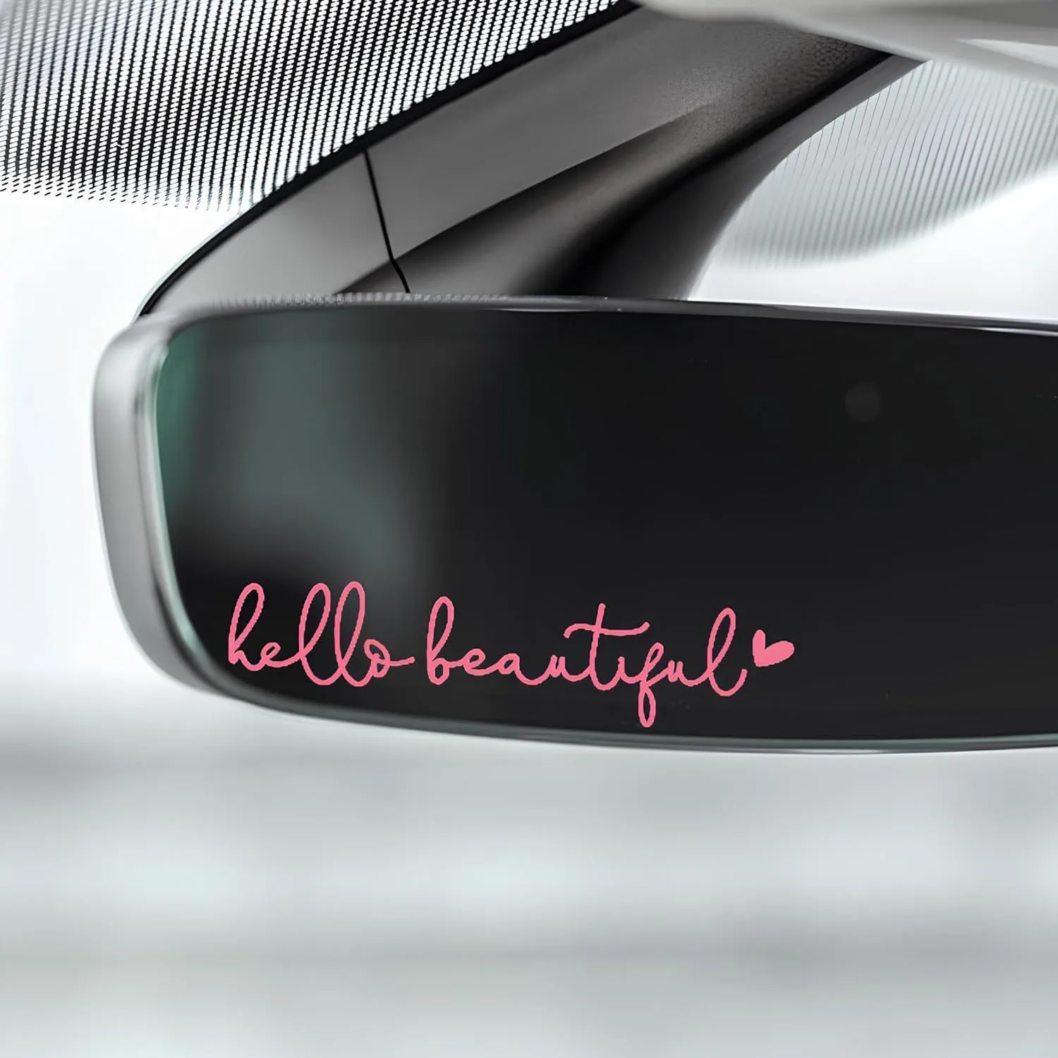 Car rearview mirror sticker 10cm x 3cm plastic decal in black colour option