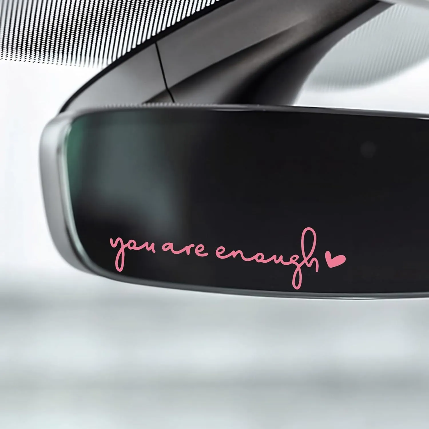 Car rearview mirror sticker 10cm x 3cm plastic decal in black colour option
