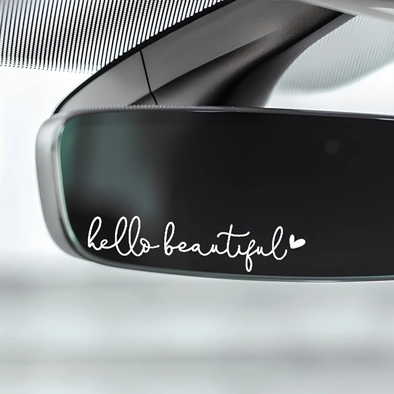 Car rearview mirror sticker 10cm x 3cm plastic decal in black colour option