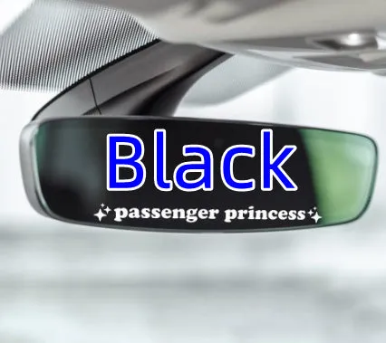 Car rearview mirror sticker 10cm x 3cm plastic decal in black colour option