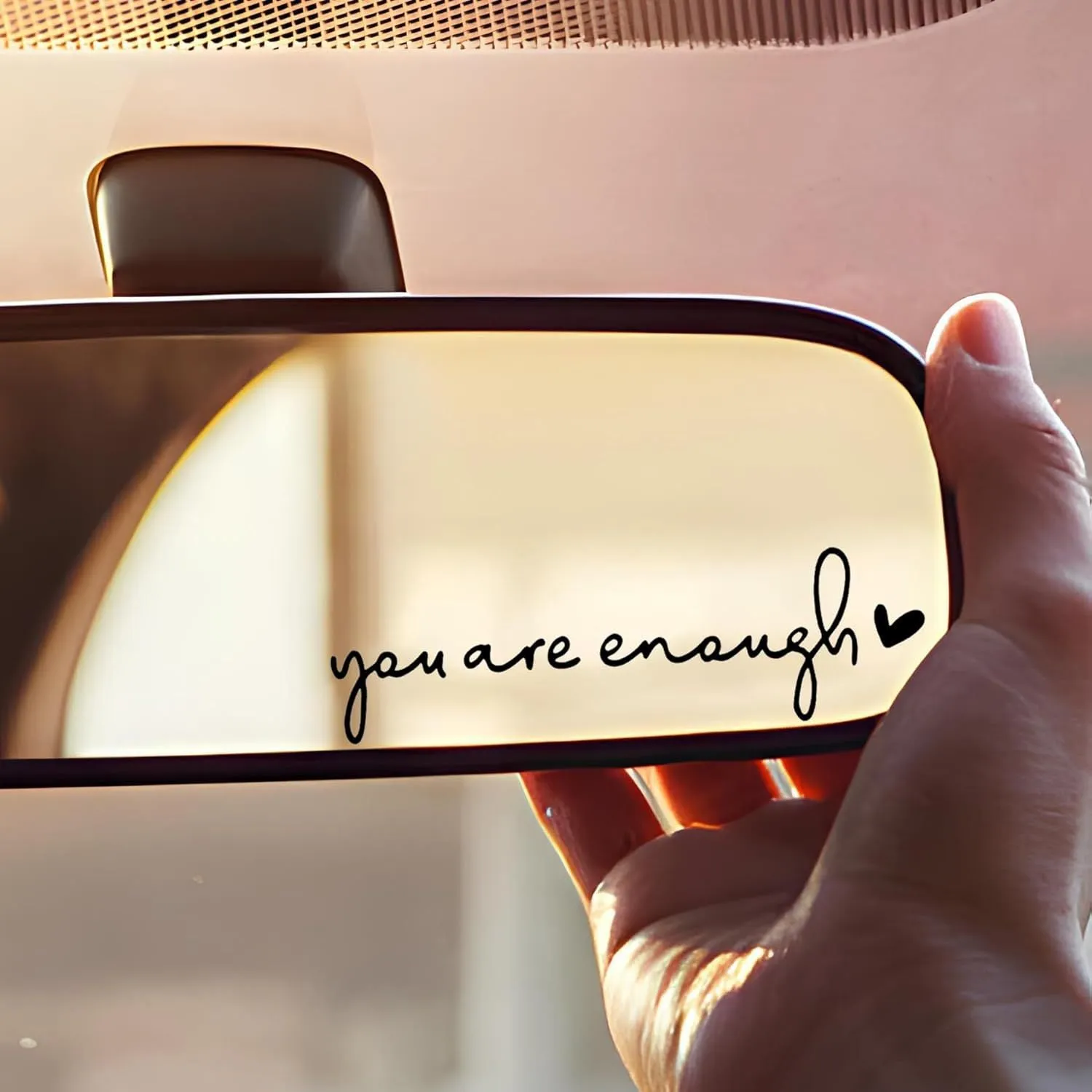Car rearview mirror sticker 10cm x 3cm plastic decal in black colour option