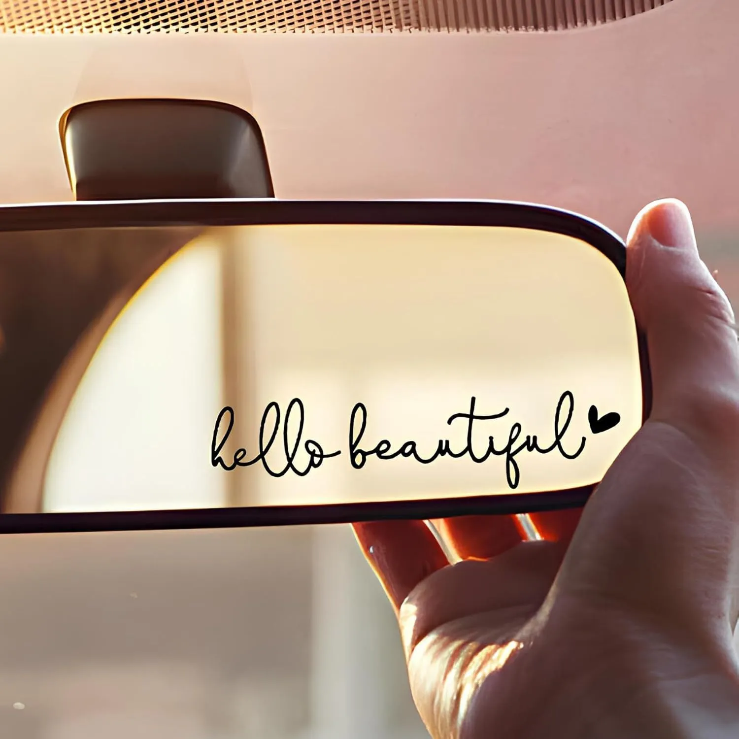 Car rearview mirror sticker 10cm x 3cm plastic decal in black colour option