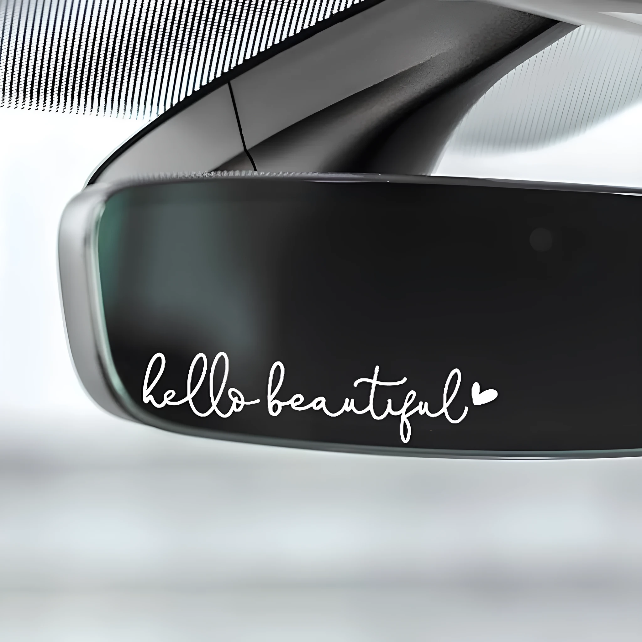 Car rearview mirror sticker 10cm x 3cm plastic decal in black colour option