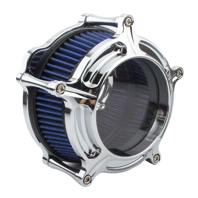 MP09-JJL aluminium air filter cartridge in assorted colours: black, red, blue, and electroplated finishes.
