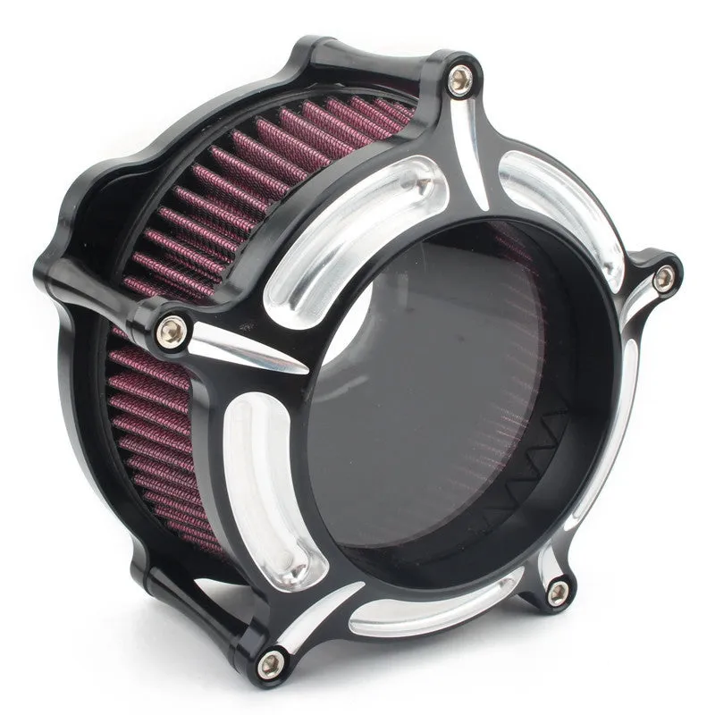 MP09-JJL aluminium air filter cartridge in assorted colours: black, red, blue, and electroplated finishes.