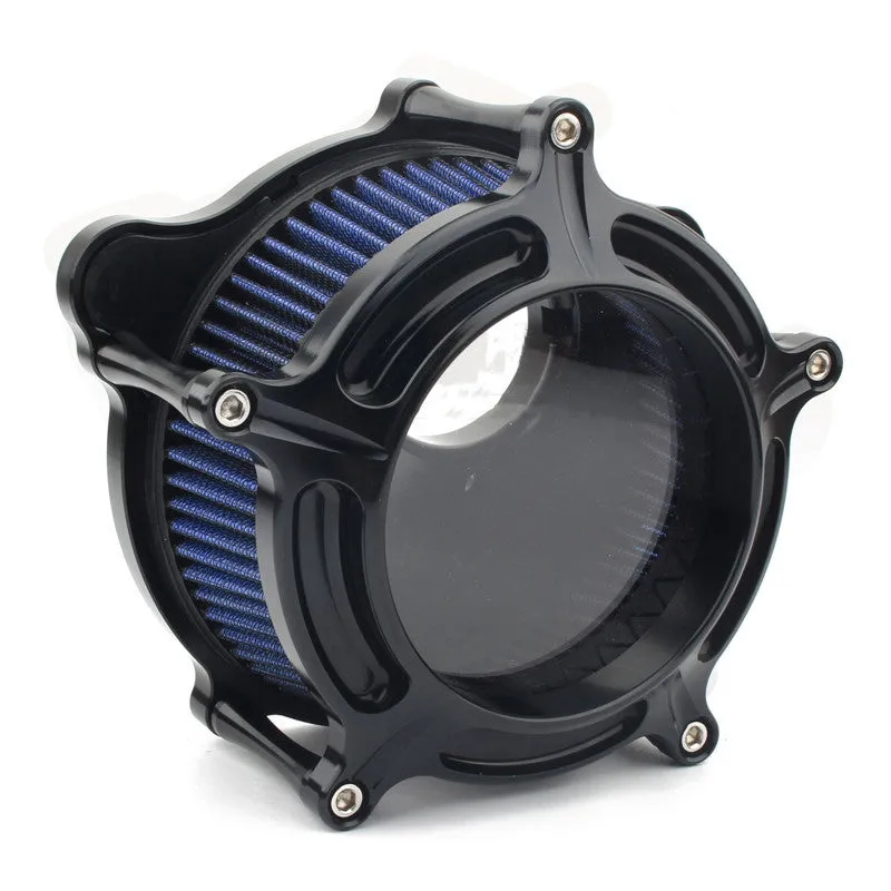 MP09-JJL aluminium air filter cartridge in assorted colours: black, red, blue, and electroplated finishes.