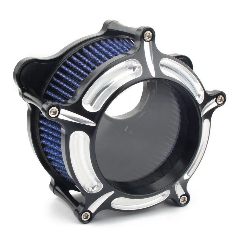 MP09-JJL aluminium air filter cartridge in assorted colours: black, red, blue, and electroplated finishes.