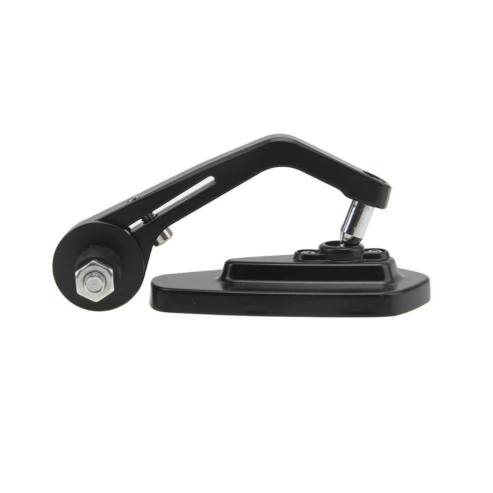 Pair of diamond-shaped aluminium motorcycle rearview mirrors with blue heslan glass on black plug fittings