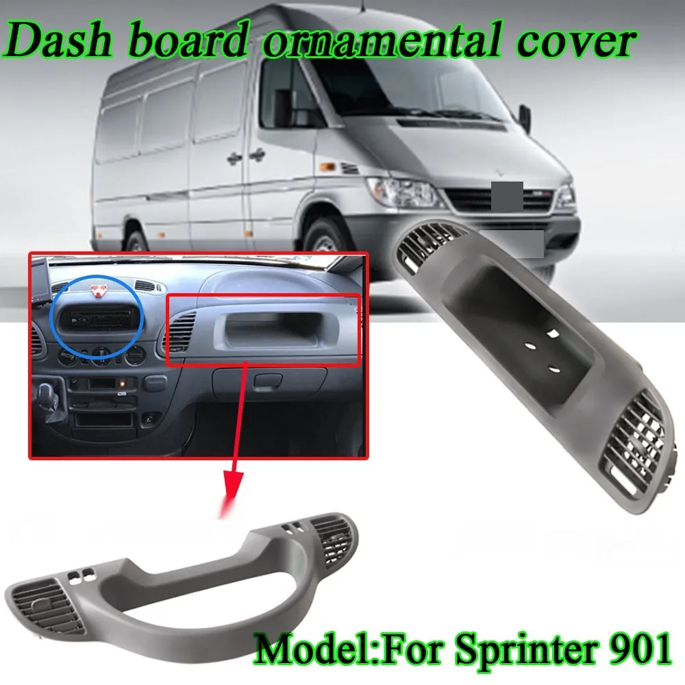 Black plastic dashboard ornamental plate for Mercedes-Benz Lingte 730x235x200 mm