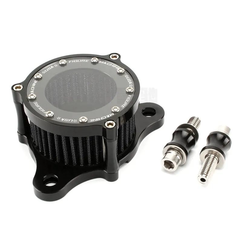 CNC aluminium retro motorcycle air filter with transparent glass panel for Harley Davidson Sportster
