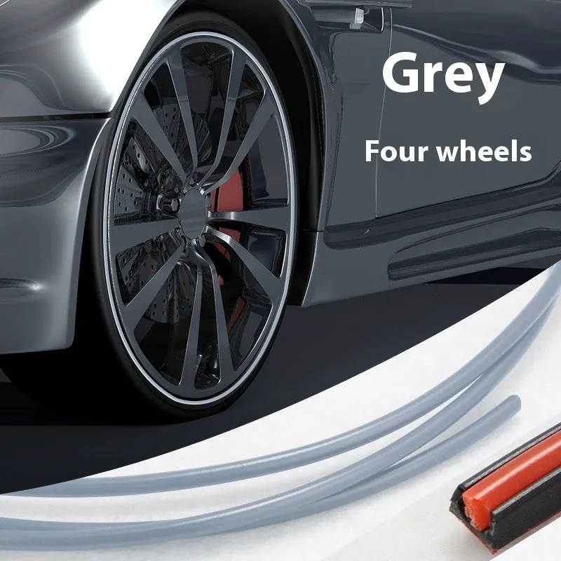 PVC car wheel hub decorative strip protective ring in black fitted on a car rim