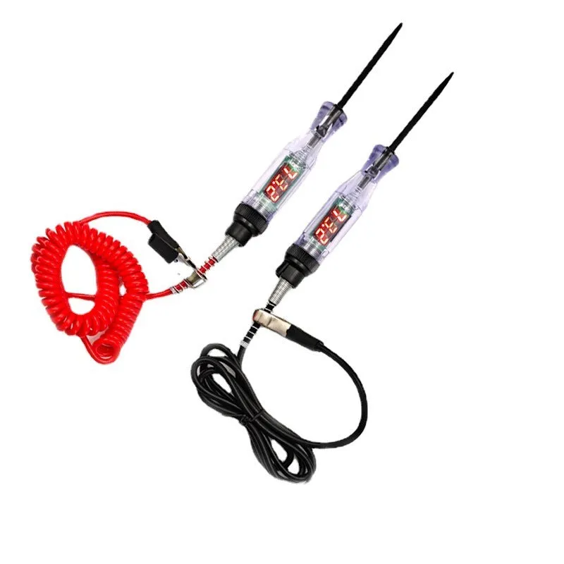 Digital display automotive circuit detection tool with wire leads for testing 6V 12V 24V systems