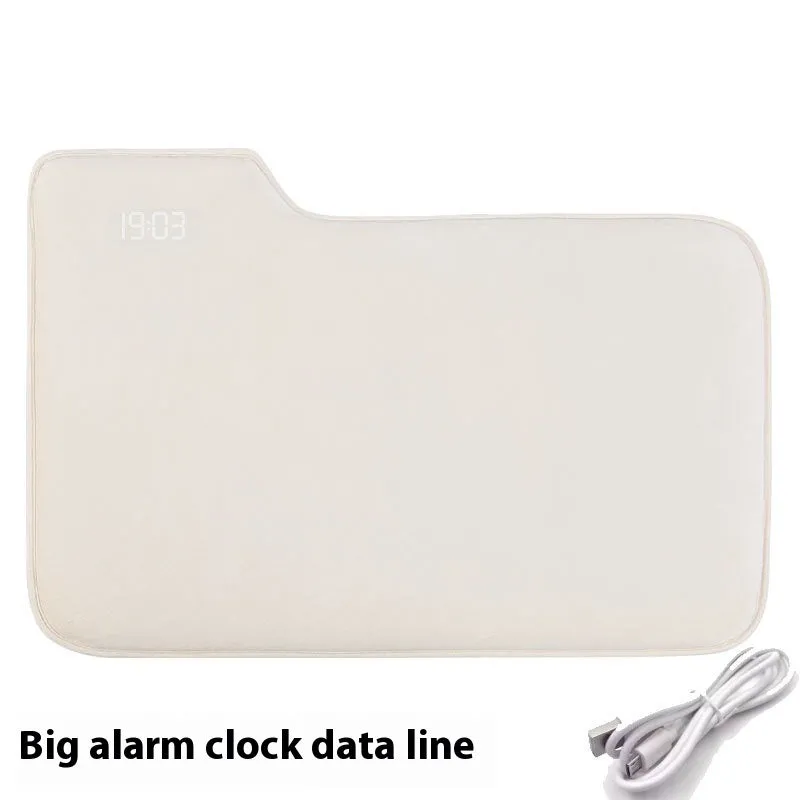 Smart carpet mat alarm clock with cloth velvet surface, 20mm thick, small or large size, dual daily alarms and stand-on deactivation
