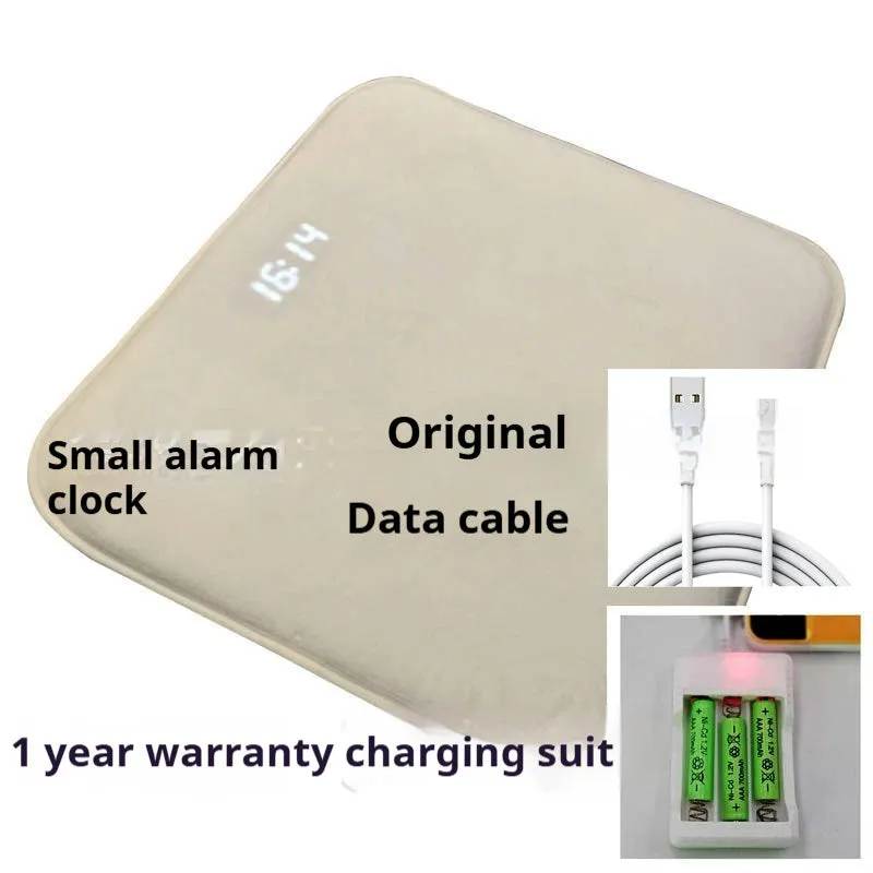 Smart carpet mat alarm clock with cloth velvet surface, 20mm thick, small or large size, dual daily alarms and stand-on deactivation