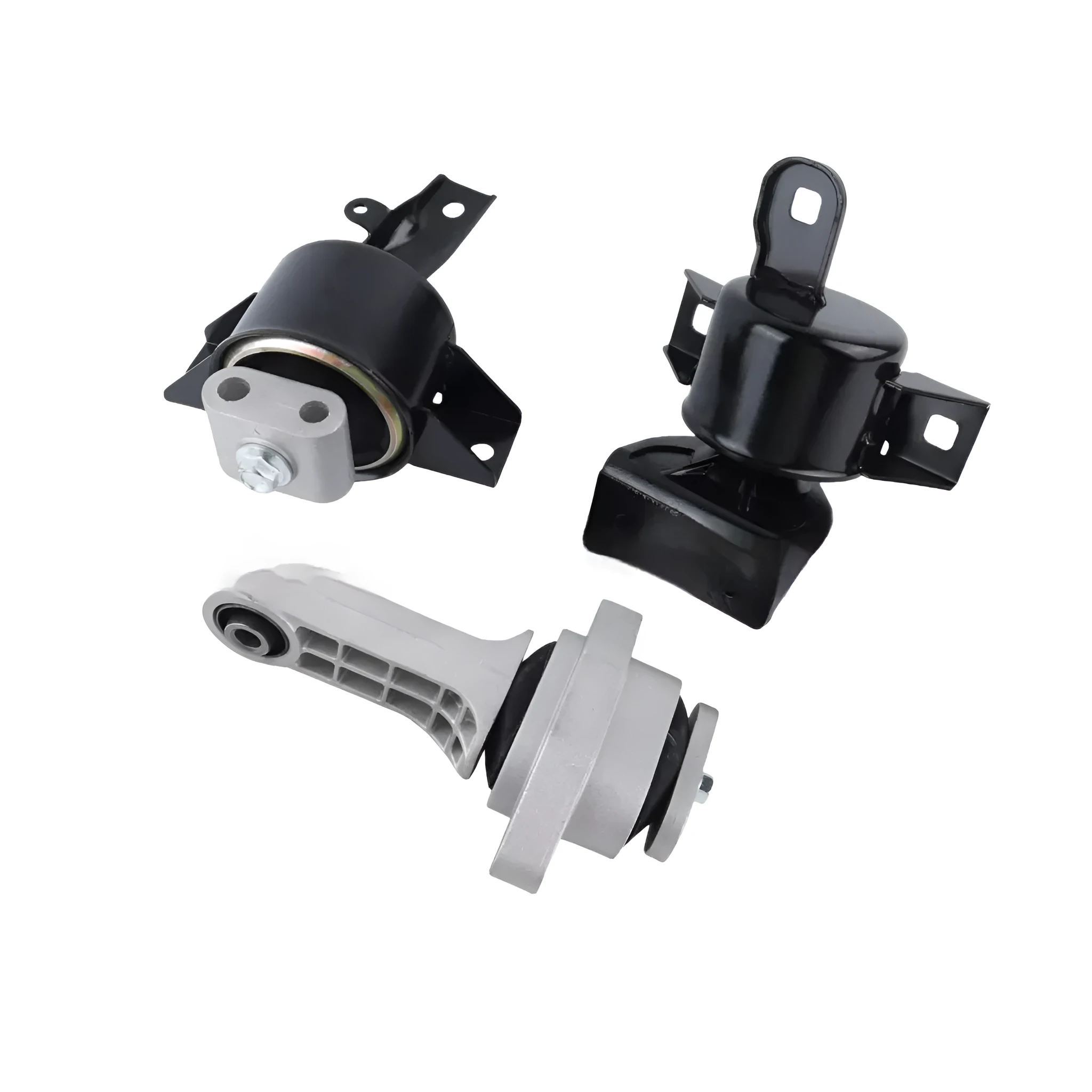 Set of three black alloy engine mounts for Aveo 1.6 automobile
