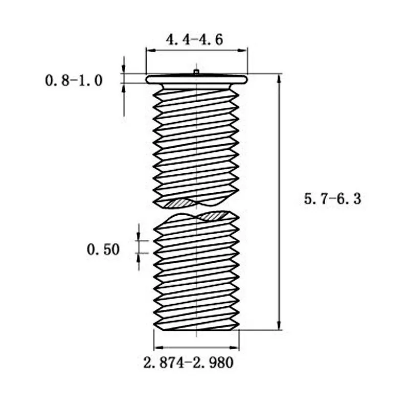 Household portable 304 stainless steel welding screw with whitened finish, M3 to M8 sizes
