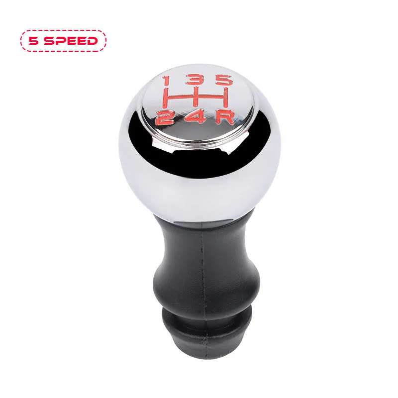 Aluminium alloy and ABS gear controller handball for Peugeot models with black font shift pattern on black background