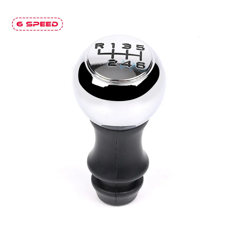 Aluminium alloy and ABS gear controller handball for Peugeot models with black font shift pattern on black background