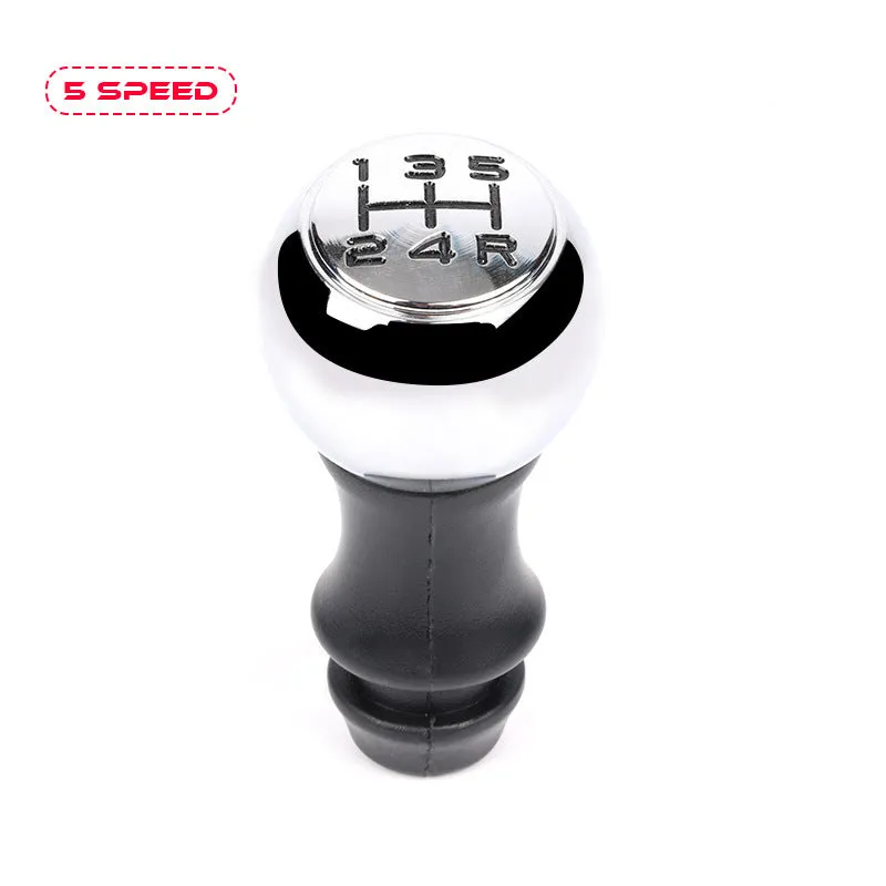Aluminium alloy and ABS gear controller handball for Peugeot models with black font shift pattern on black background