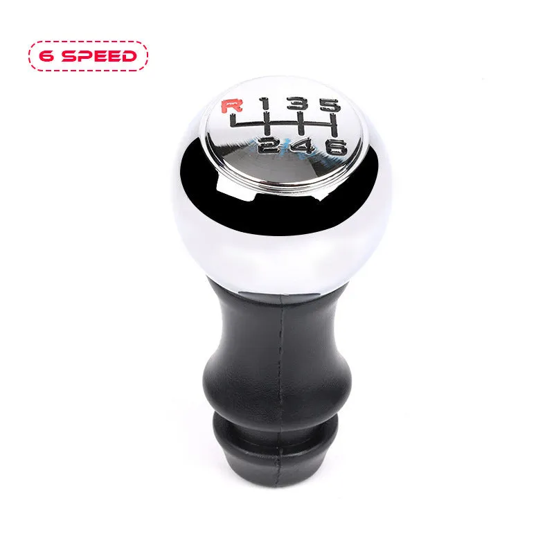 Aluminium alloy and ABS gear controller handball for Peugeot models with black font shift pattern on black background