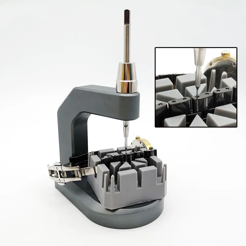 Silver tool steel multi-purpose press strap removal tool for watches and electronics