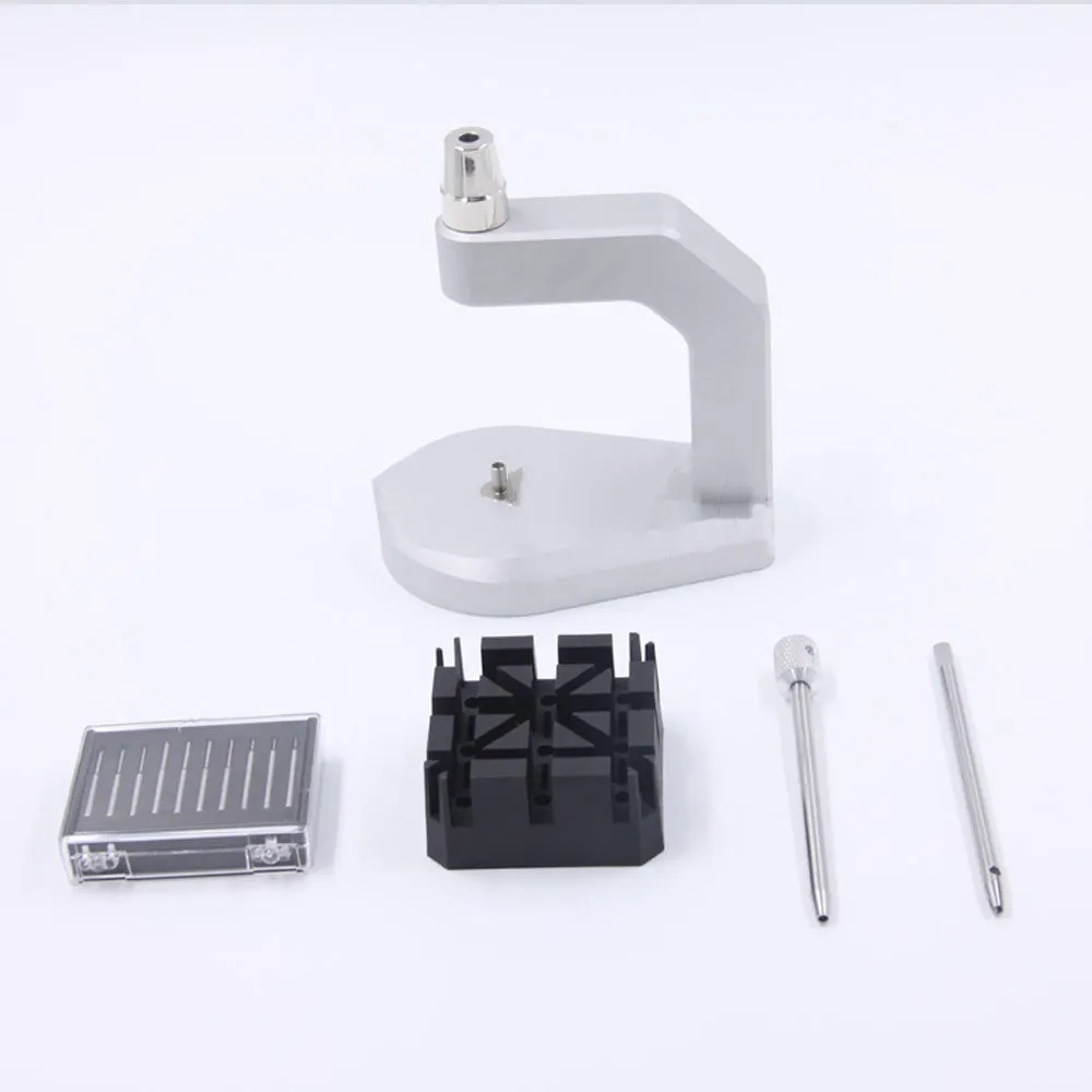 Silver tool steel multi-purpose press strap removal tool for watches and electronics