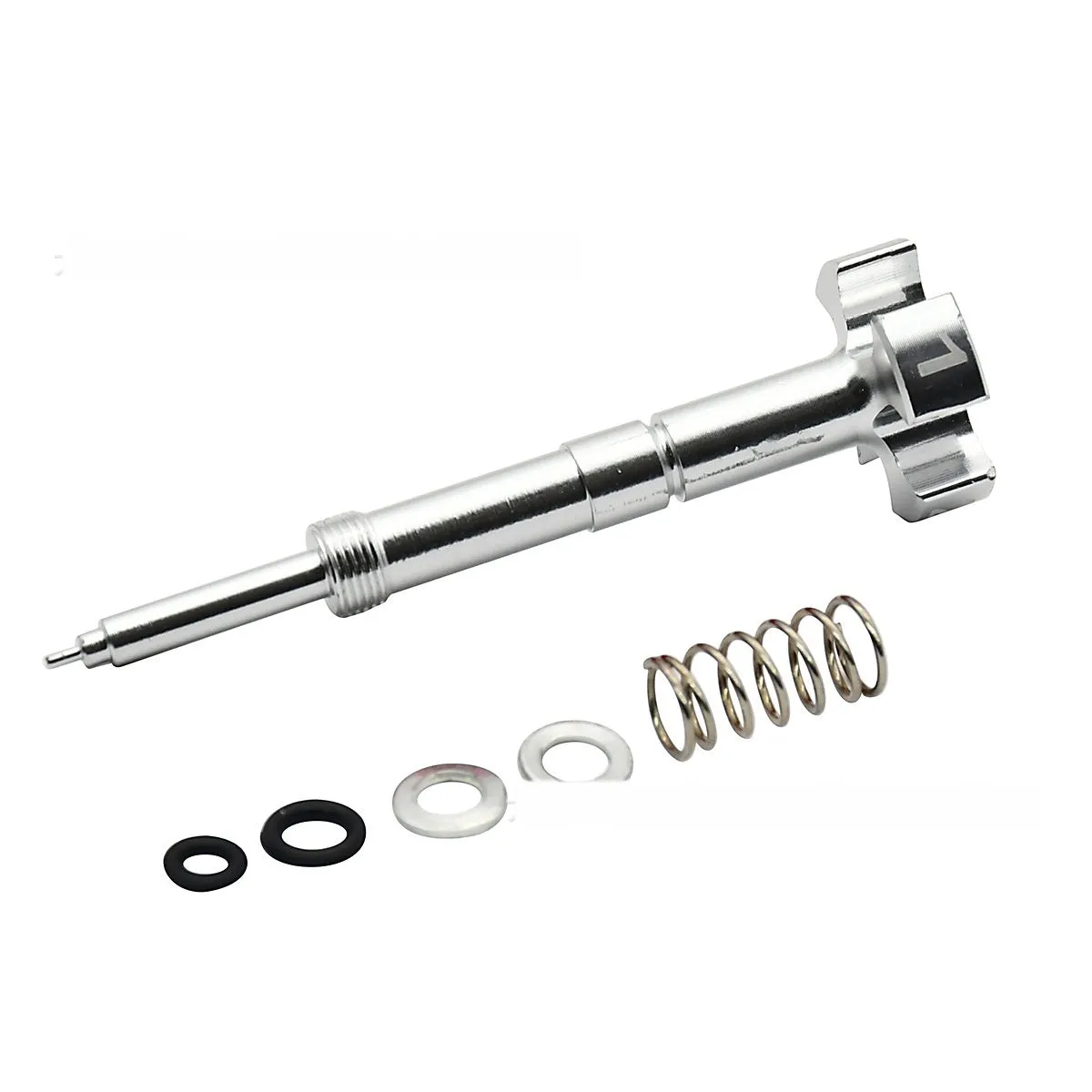 Carburetor mixing ratio adjustable screw in silver metal finish for motorcycle modification