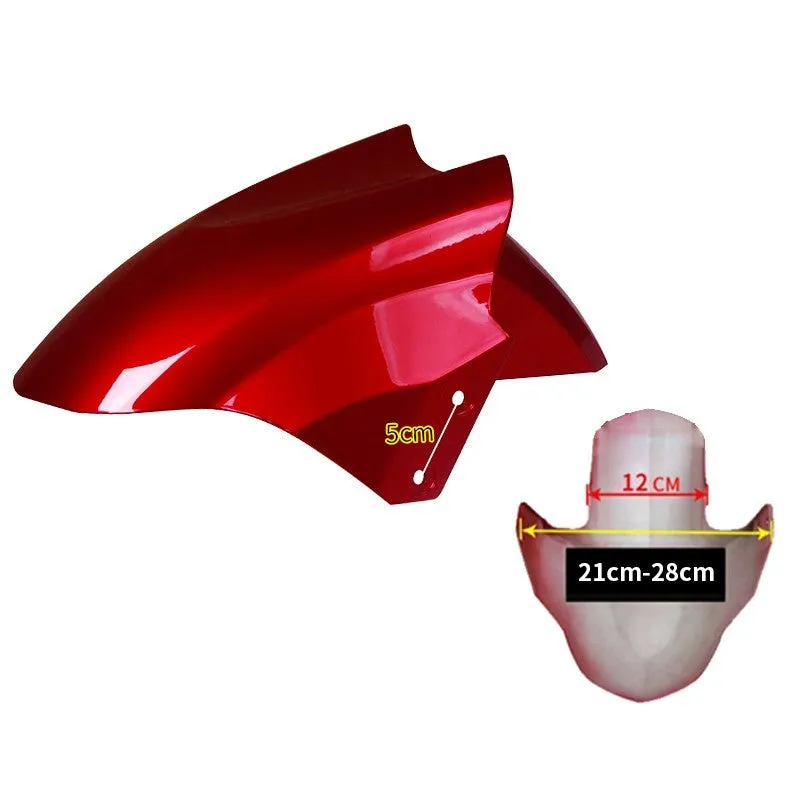 Electric car front wheel fender made from ABS plastic in bright white and magnificent red colours