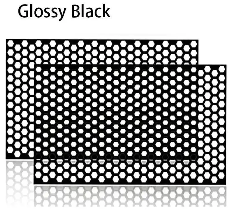 Car taillight honeycomb shape creative sticker film 48x30cm in bright black finish