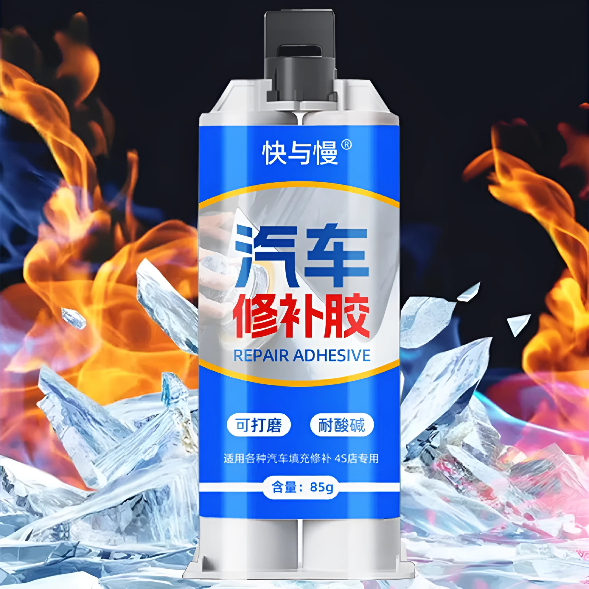 Gray 85g K401 high temperature exhaust pipe sealant paste with push rod and stirring rod for car engine repair