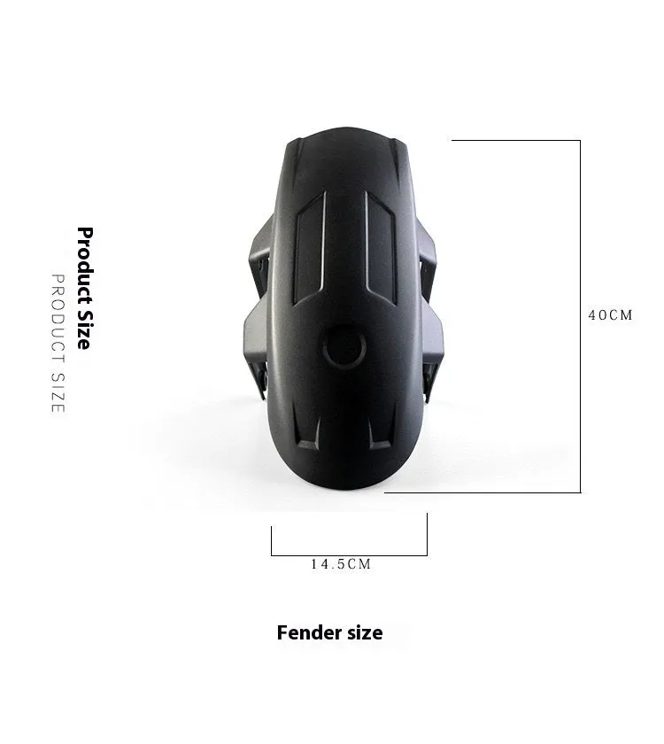 Black universal motorcycle modification lengthened rear mudguard fender