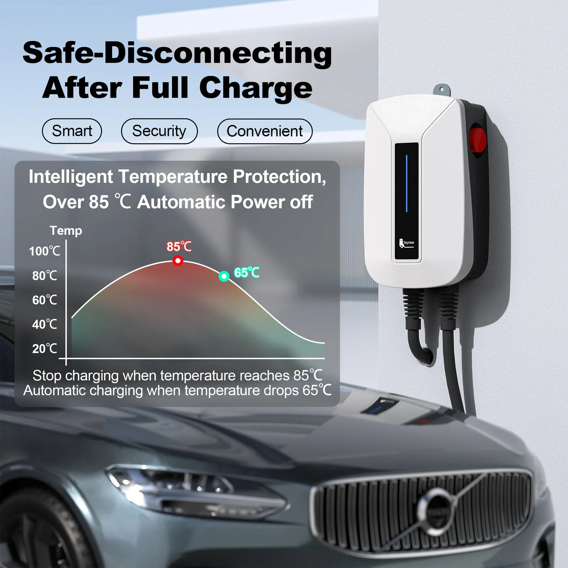 7KW universal fast charging gun for new energy vehicle AC home charging pile with European standard plug and 5m gun line