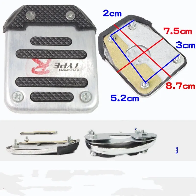 Metal motorcycle brake pedal skid plate replacement component