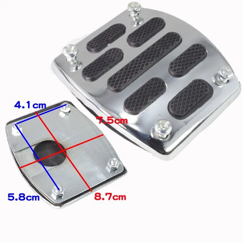 Metal motorcycle brake pedal skid plate replacement component