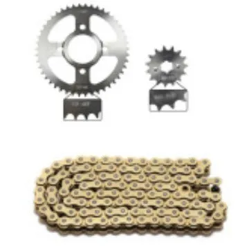 DM200 iron motorcycle chain wheel set front and rear sprockets in black finish