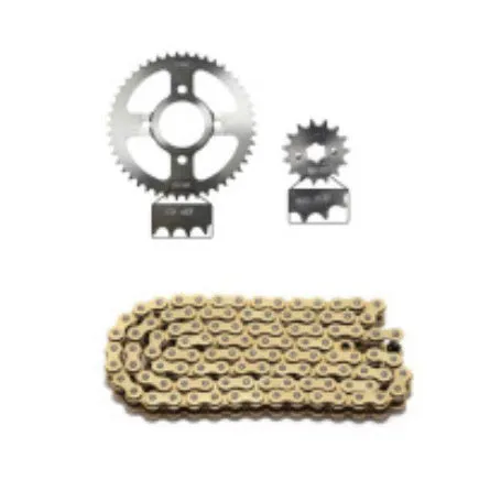 DM200 iron motorcycle chain wheel set front and rear sprockets in black finish