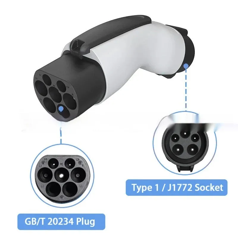 J1772 to GB T charging gun converter AC 32A white adapter for electric vehicle charging