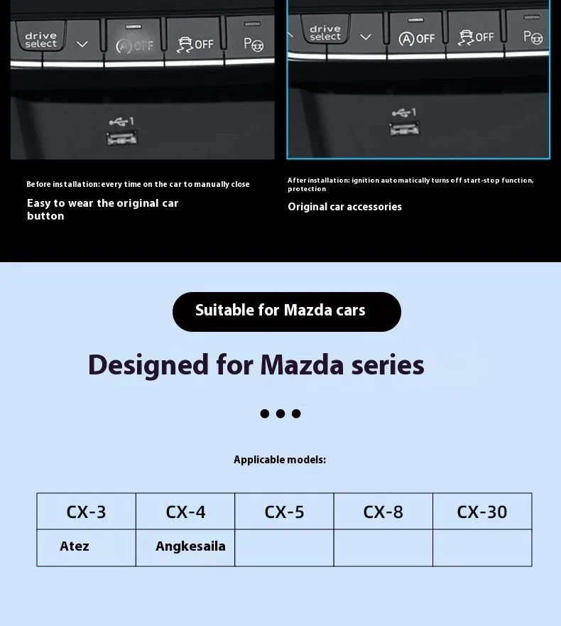 Mazda CX30 start stop shutter modification plastic component default closed version for 2020-2022 models